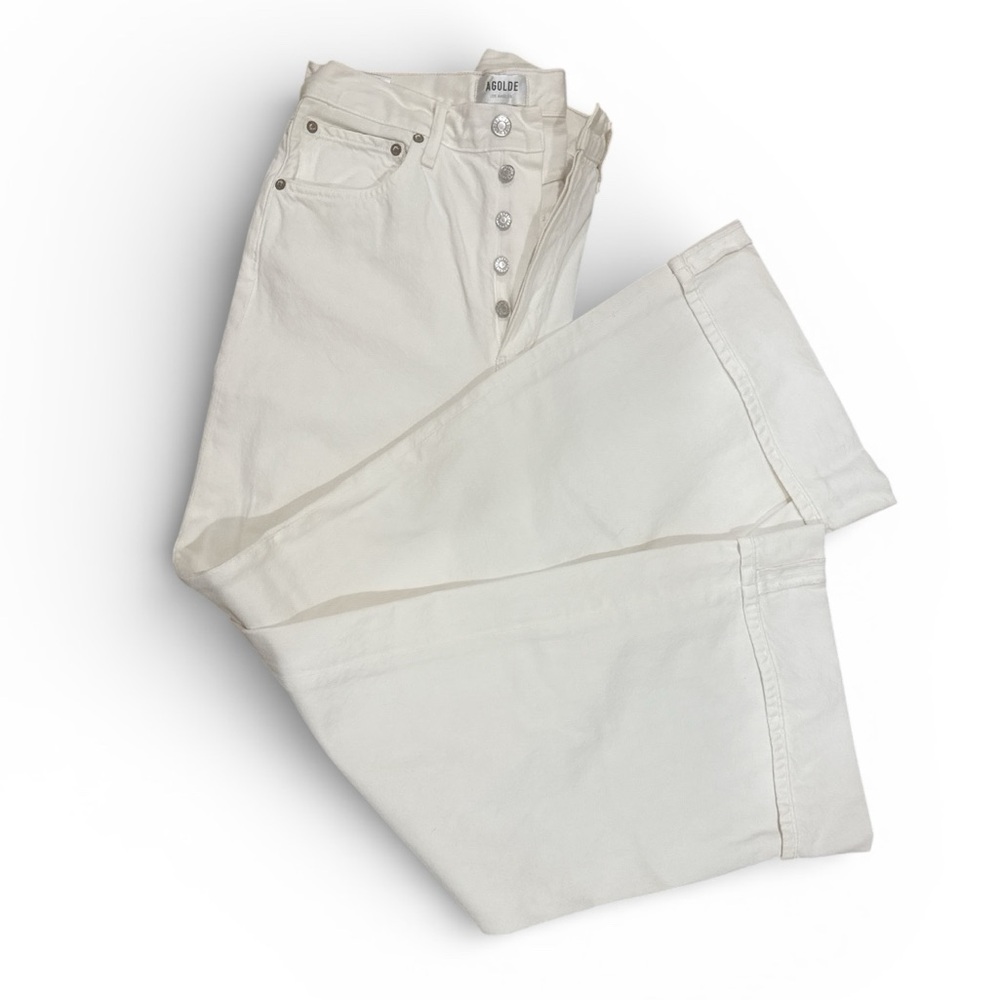 Agolde Off-White Button-Fly Jeans
